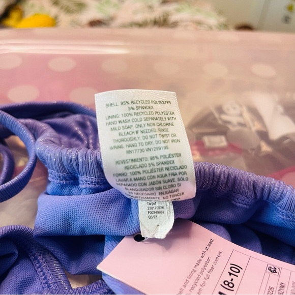 NWT Wild Fable Purple Sparkly FairyCore Tied High Leg Bikini Bottoms Medium - Picture 8 of 8